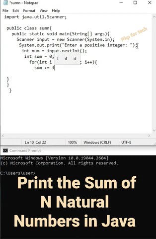 Java Program Sum Of N Numbers || Print the Sum of N Natural Numbers in ...