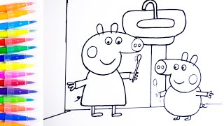 Vamos desenhar e colorir a Peppa Pig no consultório do dentista