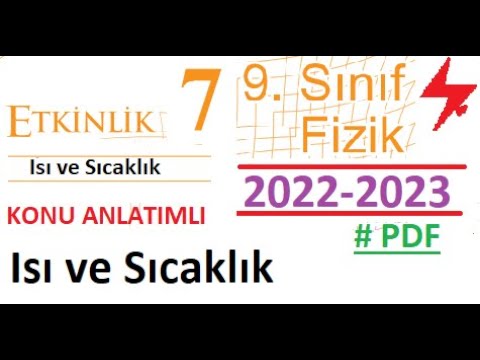 9. Sınıf | Fizik | Etkinlik 7 | MEB | Kazanım Testi | Isı ve Sıcaklık | EBA | Materyal | 2022 2023