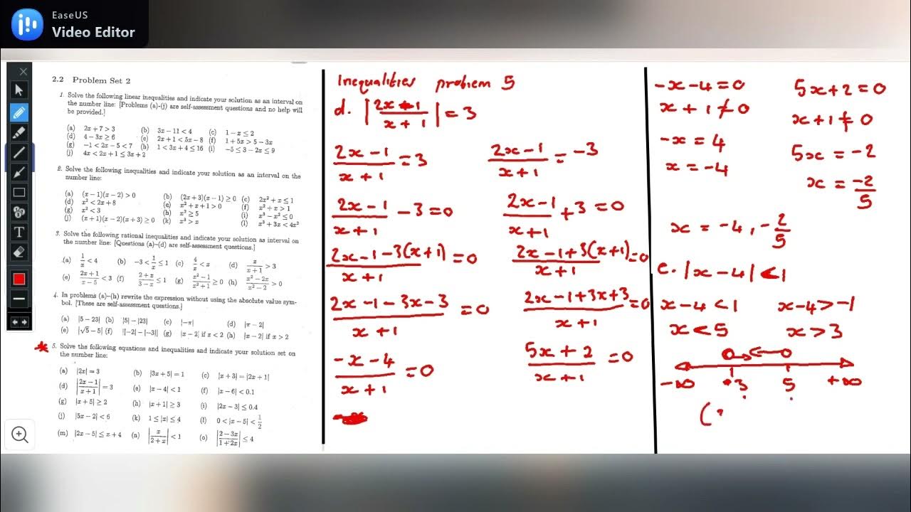 Solving Absolute Value equations and Inequalities number line ...
