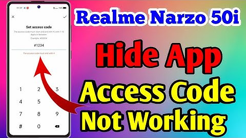 Realme Narzo 50i Hide App Access Code Not Working | Realme Narzo 50i Access Code Not Working