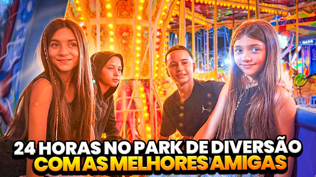 PASSAMOS 24 HORAS EM UM PARQUE DE DIVERSÕES COM  NOSSAS MELHORES AMIGAS! •Antônio e JP• 