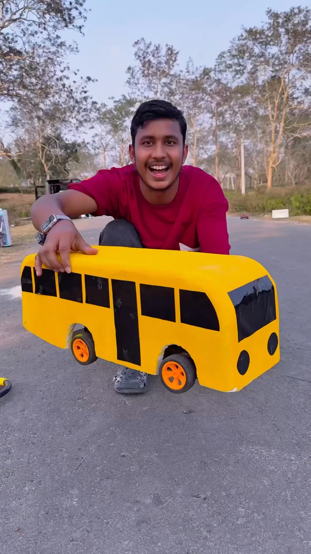 Unboxing home made Rc bus yellow colour #remotecontrolbus #rcbus