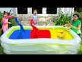 Suri & Annie Pretend Play w/ Magic Colors Inflatable Swimming Pool