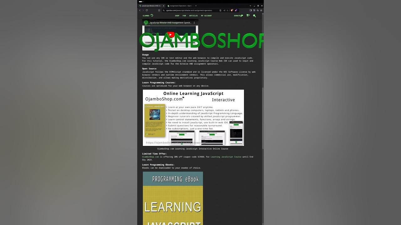 Bitwise AND Assignment Operators In JavaScript - YouTube