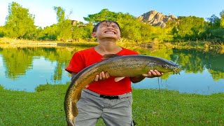 Orphan Boy Catches a Giant Catfish Using Simple Tools