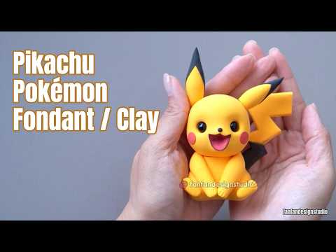 how to make a Pikachu Pokémon figure with air dry clay art craft Fondant or polymer clay tutorial