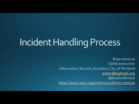 Vídeo: Qual é o processo de tratamento de incidentes em seis etapas do SANS Institute?