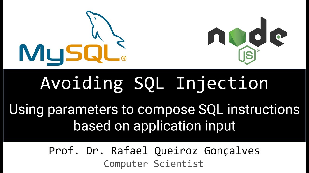 Avoiding SQL Injection: Using parameters to compose SQL instructions ...