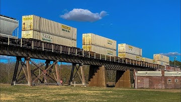 CSX Q415 Flies over Weldon, NC with Double Stacks