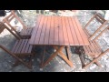 Large Wooden Garden Table 71 x 88 cm high 71cm + Matching Chairs Large Wooden Garden Table 71 x 88 cm high 71cm + Matching Chairs