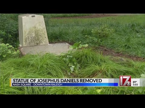 Daniels statue removed, vote to change name of Daniels Middle School