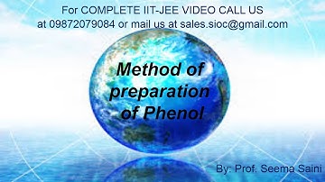 IIT JEE | CHEMISTRY | CLASS XII | METHOD OF PREPARATION OF PHENOLS | BY: PROF. SEEMA SAINI