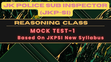 JKP SI Mock Test 1 | Reasoning Mock Test with Solutions and Concept | Based on New Syllabus #jkssb