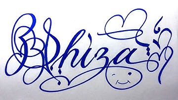 Shiza Name Signature Calligraphy Status | How to Cursive write with cut Marker #shiza @Shiza