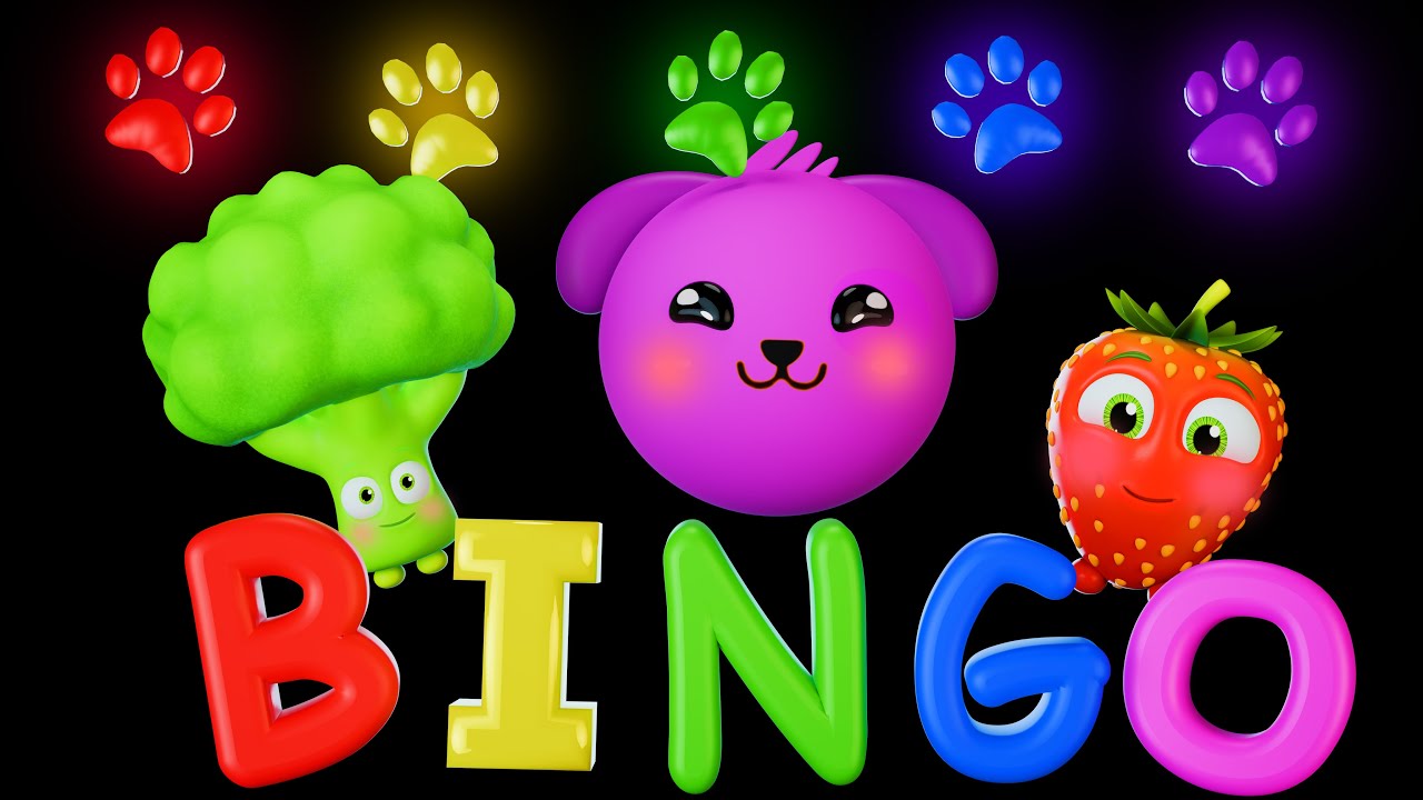 B-I-N-G-O Canção de Soletrar com Frutas 🦴🎶 Sensório do Bebé para Bebês | Frutinhas Divertidas