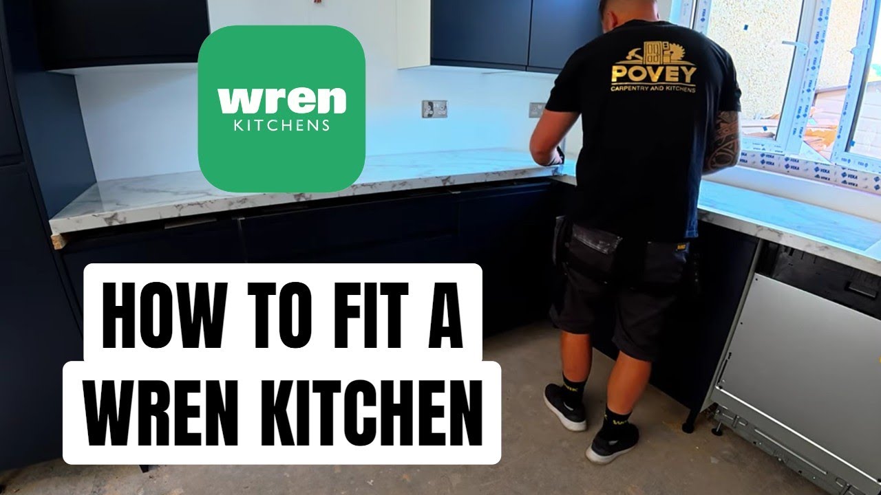 How To Fit a WREN Kitchen | how to Install NEW Worktops | How to Install a corner post | base units
