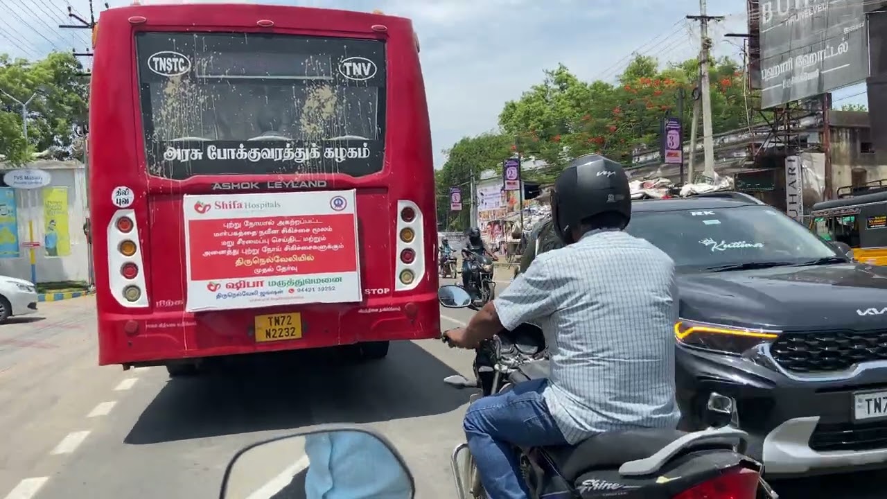 Palayamkottai to Town | Nellaiappar Kovil | Nainarkulam Road | Tirunelveli | TN72 | Bike Travelling