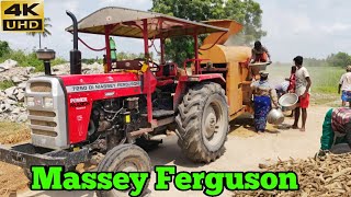 Massey Ferguson tractor  work of the rye beating machine | Tractar Video | Come For Village |