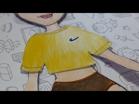 fazendo #roupinha para #paperdoll desenhando e pintando roupa para boneca de papel ❤ #tutorial