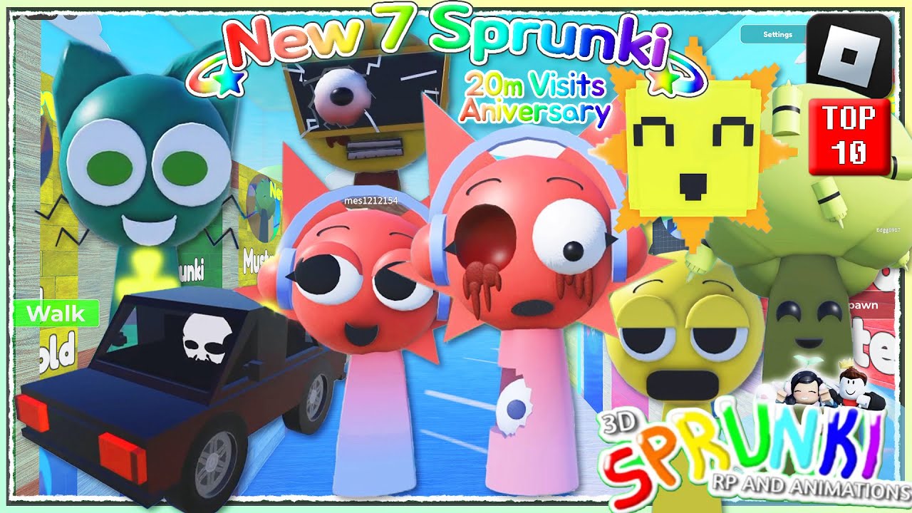 [🌈New 7 Sprunki]🌈3D Sprunki RP And Animations🔎How To Get All Badges🎵 ...