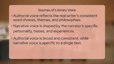 Is Authorial Voice Different From Narrative Voice?