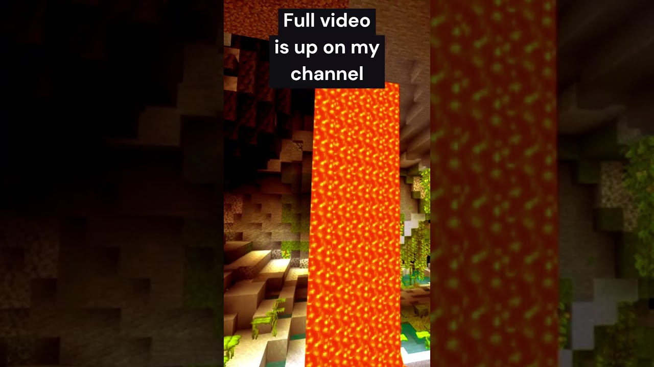 "Amethyst Geode and Lava in a Lush Cave" 