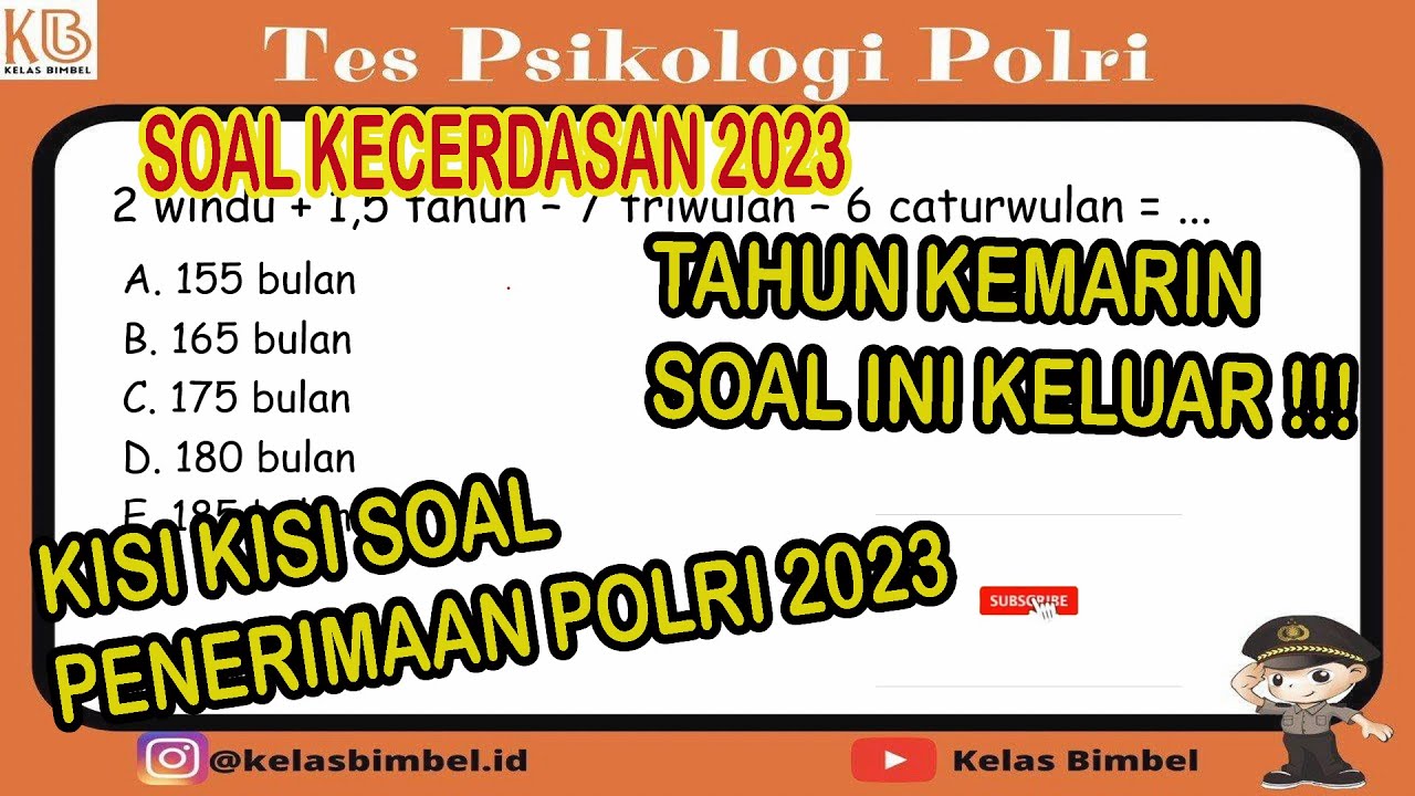 KISI-KISI SOAL KECERDASAN PSIKOLOGI POLRI 2023 - PART 2