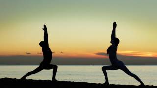 Yoga sunrise in barcelona