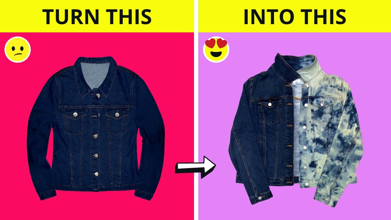 Jean Jacket UPCYCLE with Bleach - DIY Reverse Dye Tutorial 