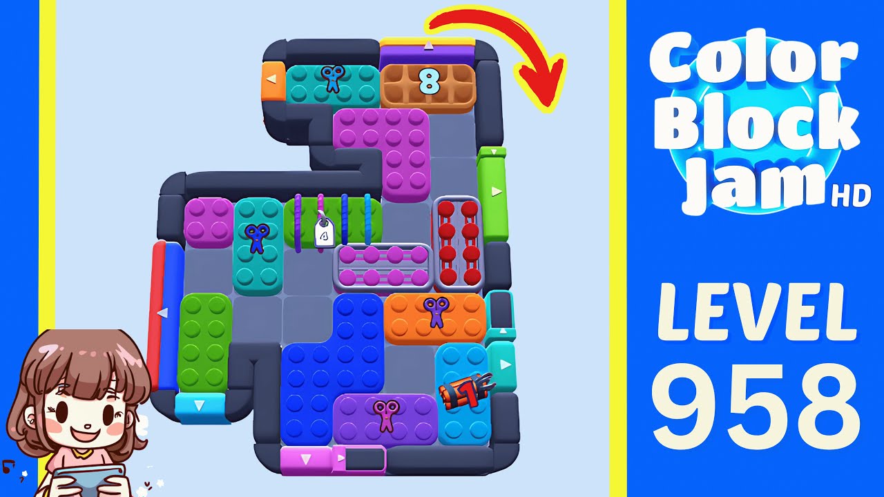 Color Block Jam Level 958 Solution Walkthrough