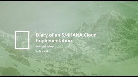 Webinar: Diary of an S/4HANA Cloud Implementation