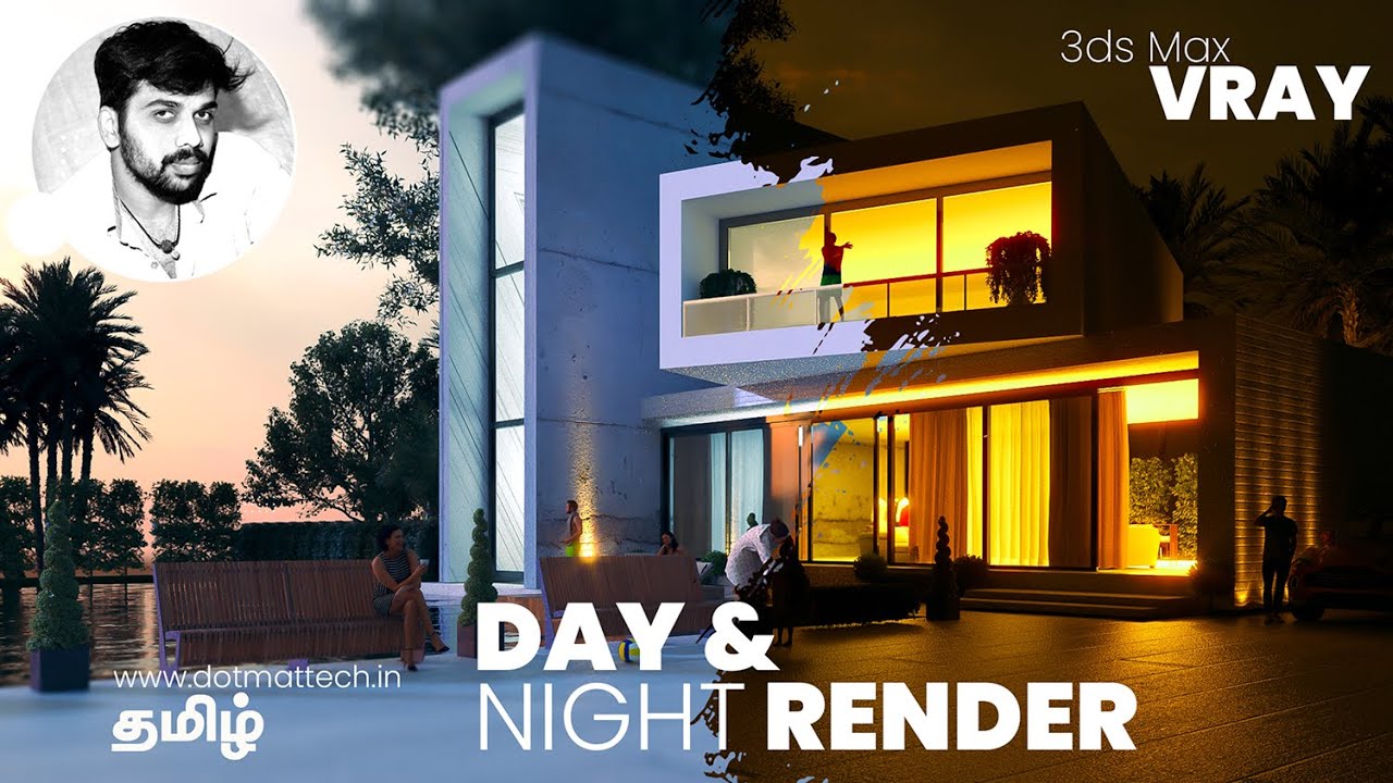 Vray Day and Night Rendering in 3ds Max tutorial Tamil - YouTube