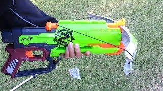 Nerf ZombieStrike Crossfire Bow - Range Test (Stock) (1st On Youtube)