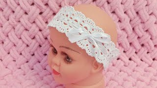 АЖУРНАЯ ПОВЯЗКА НА ГОЛОВУ ДЛЯ ДЕВОЧКИ КРЮЧКОМ/crochet headband/gehäkeltes Stirnband