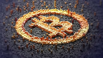 Crypto currency Gold Bitcoin - BTC - Bit Coin. 3d illustration