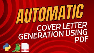 Automatic Cover letter generator using RAG | LLM, Vector DB, and LangChain