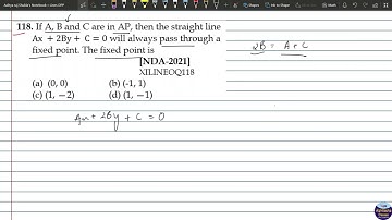 XILINEOQ118 _ If A, B and C are in AP, then the straight line Ax +2By+ C=0 will always pass through