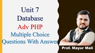 Database | Unit 7 | Adv PHP | Multiple Choice Questions With Answer