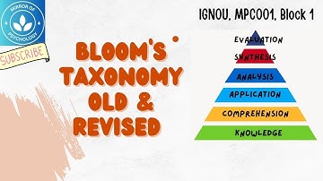 Bloom’s Taxonomy Old and Revised in English|| IGNOU, MPC001, Block 1|| Cognitive Domain of Learning