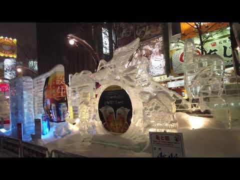 Sapporo Snow Festival 2020 Susukino venue ice statue it's beautiful!! さっぽろ雪まつり2020 すすきの会場 美しい氷像