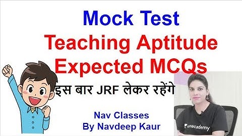 Mock Test Teaching Aptitude Expected MCQs