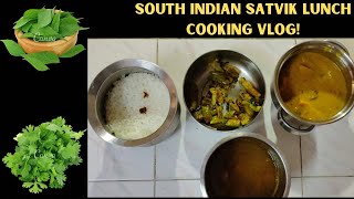 South Indian Satvik Lunch Cooking Vlog! (Brinjal Curry, Delicious Pumpkin Sambhar & Tomato Rasam)