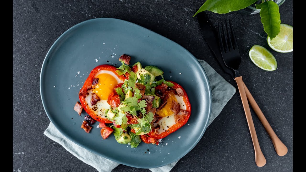 Fried Eggs, Bell Pepper & Avocado YouTube