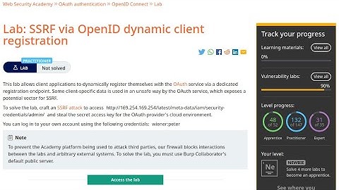 Web Security Academy | OAuth | 5 - SSRF Via OpenID Dynamic Client Registration