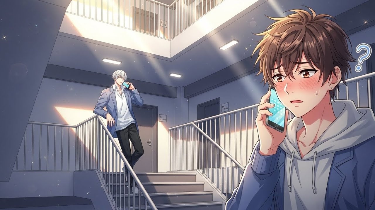 After a drunk kiss, his roommate calls him to the stairwell for something more...