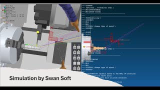 11_CNC Turning Simulation: Multi-Tool Turret Setup, G56 Offsets & Subprogramming in SwanSoft screenshot 3