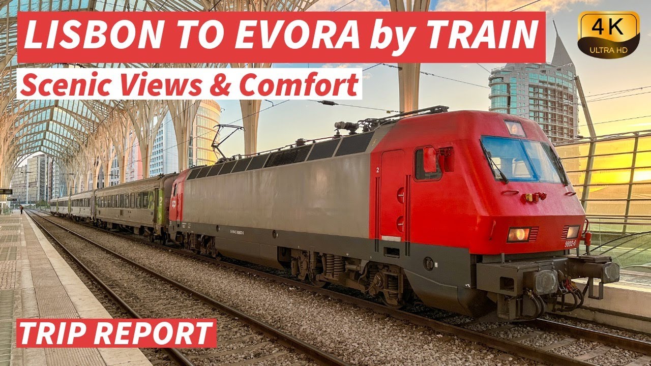 【4K】Живописное путешествие на поезде из Лиссабона в Эвору | Отчет о путешествии IC Португалия