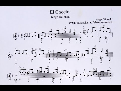 El choclo - tango (A. villoldo) Pablo Covacevich - guitarra, score - YouTube