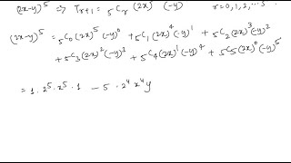 Use the Binomial Theorem to expand and simplify the expression. (2 x-y)^5